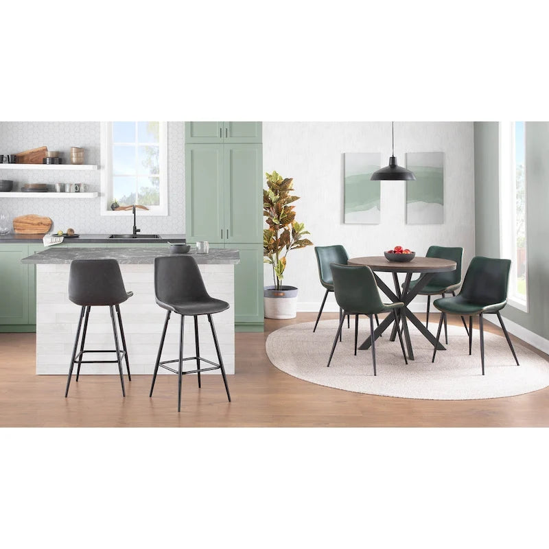 Carson Carrington Kantsjo Industrial Vintage Faux Leather Dining Chair (Set of 2)