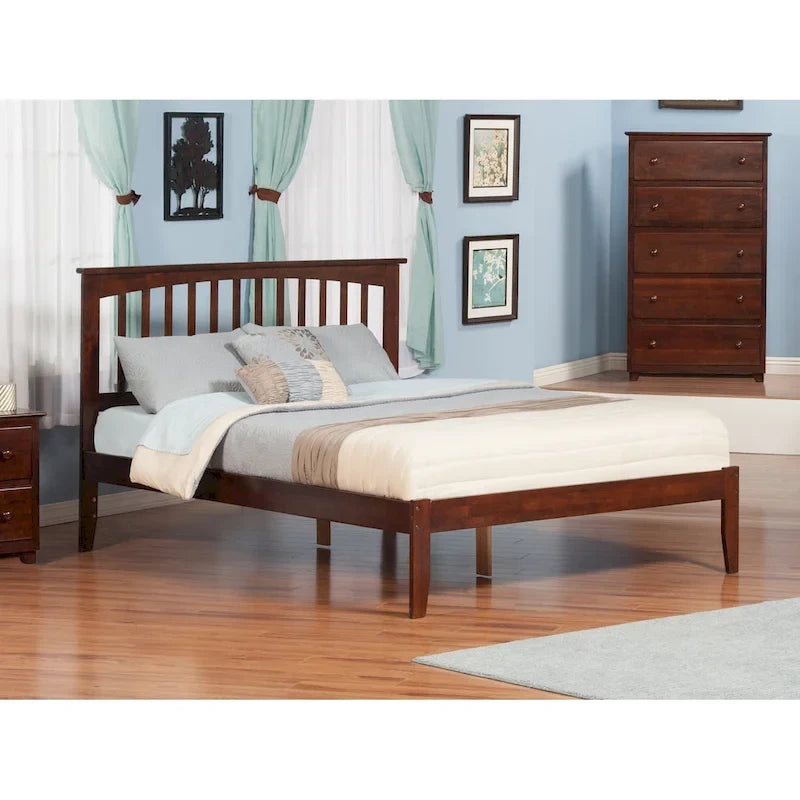 Mission Solid Wood Queen Platform Bed in Walnut
