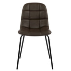 Faux Leather Dining Chairs Upholstered Side Chairs with Metal Legs Set of 2