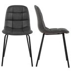 Faux Leather Dining Chairs Upholstered Side Chairs with Metal Legs Set of 2