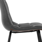 Faux Leather Dining Chairs Upholstered Side Chairs with Metal Legs Set of 2