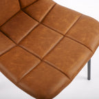 Faux Leather Dining Chairs Upholstered Side Chairs with Metal Legs Set of 2