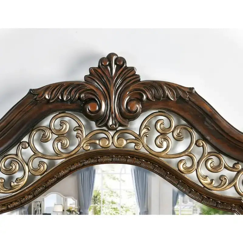 Furniture of America Pune Traditional Brown Wood Carved Panel Bed