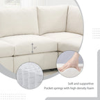 [VIDEO provided][New]93  Modern Sectional Sofa with Vertical Stripes,5-Seat Armless Couch Set with Convertible Ottomans,Various C