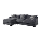 L-Shaped Chenille Upholstered Sectional Sofa in Gray