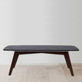 Faura 18   x 43.5   Rectangular Italian Black Marble Coffee Table with Walnut Legs