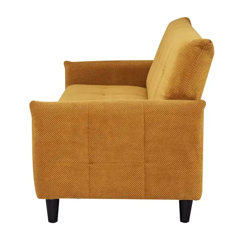 A&B Home 79-inch Mustard Large Biscuit Tufted Sofa Bed