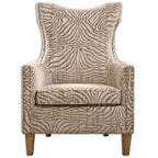Uttermost Kiango Airy Neutrals Animal Pattern Arm Chair