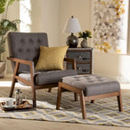 Carson Carrington Baberg Upholstered Armchair and Footstool Set
