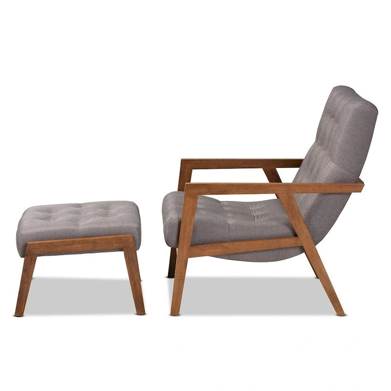 Carson Carrington Baberg Upholstered Armchair and Footstool Set