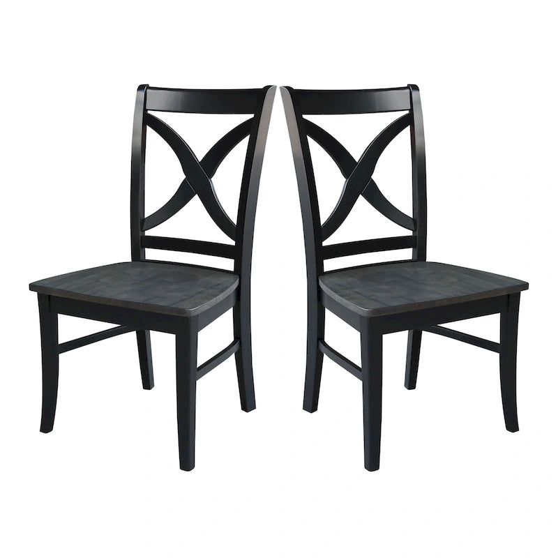 International Concepts Solid Wood Cosmo X-back Dining Chairs, Set of 2