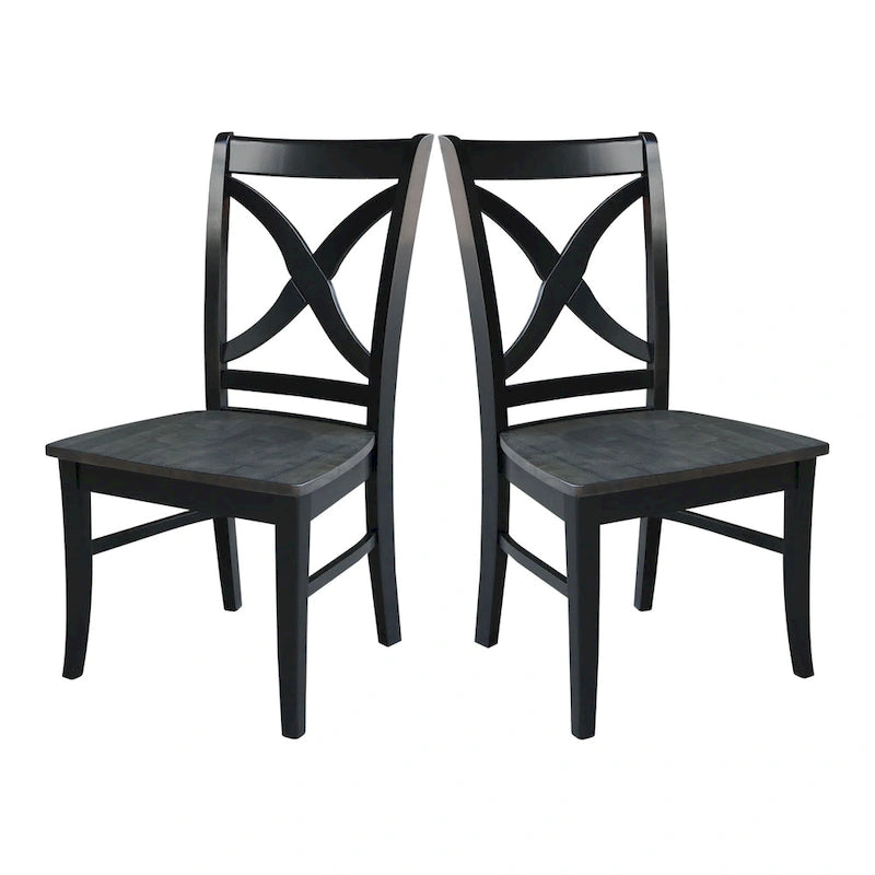 International Concepts Solid Wood Cosmo X-back Dining Chairs, Set of 2