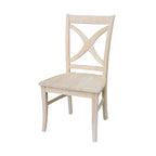 International Concepts Solid Wood Cosmo X-back Dining Chairs, Set of 2