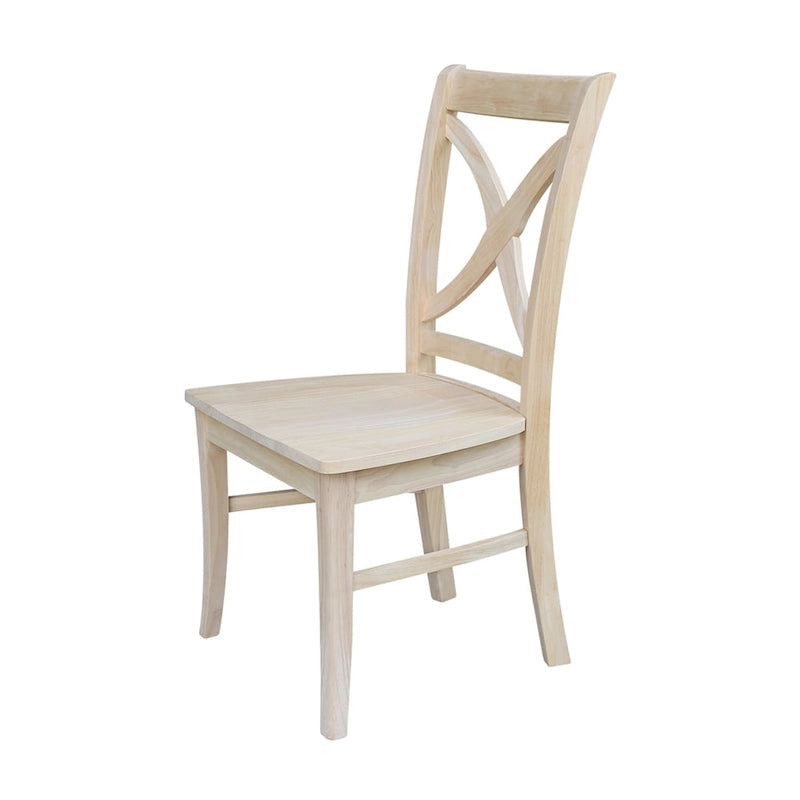 International Concepts Solid Wood Cosmo X-back Dining Chairs, Set of 2
