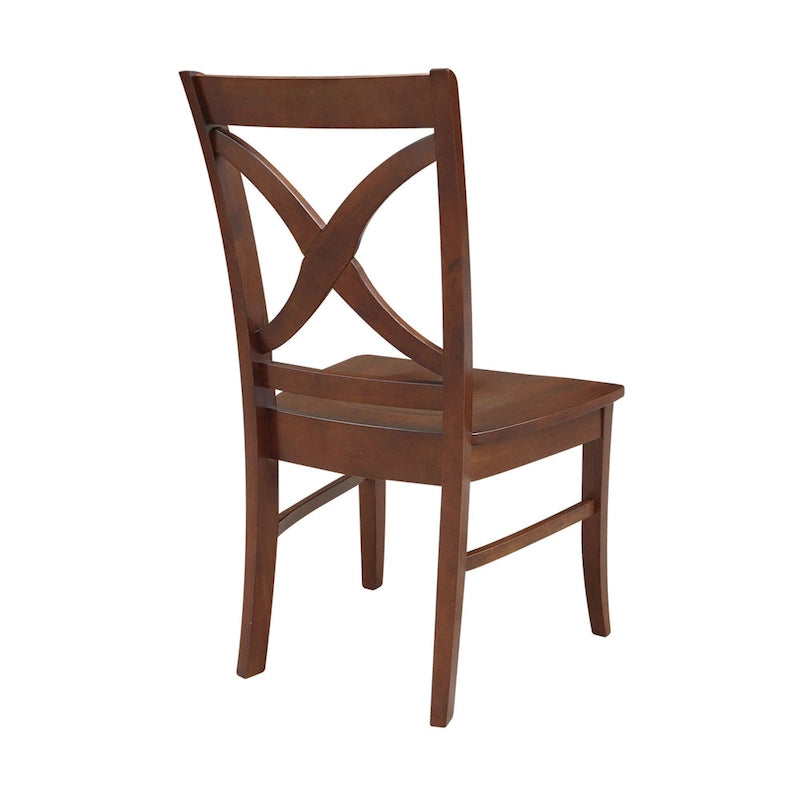 International Concepts Solid Wood Cosmo X-back Dining Chairs, Set of 2