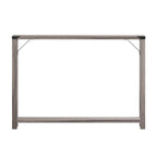 2-Tier Console Table with Metal Side Braces and Corner Caps