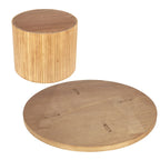 Round Wood Coffee Table Circle Pedestal Table
