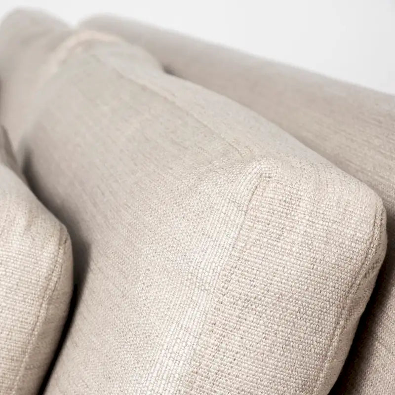 Denly Beige Fabric Slipcover w/ Double Stacked Back Cushions Sofa - 92.5  W x 38.2  D x 34.5  H