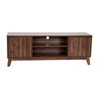 TV Stand with Adjustable Middle Shelf - Dual Soft Close Storage Doors