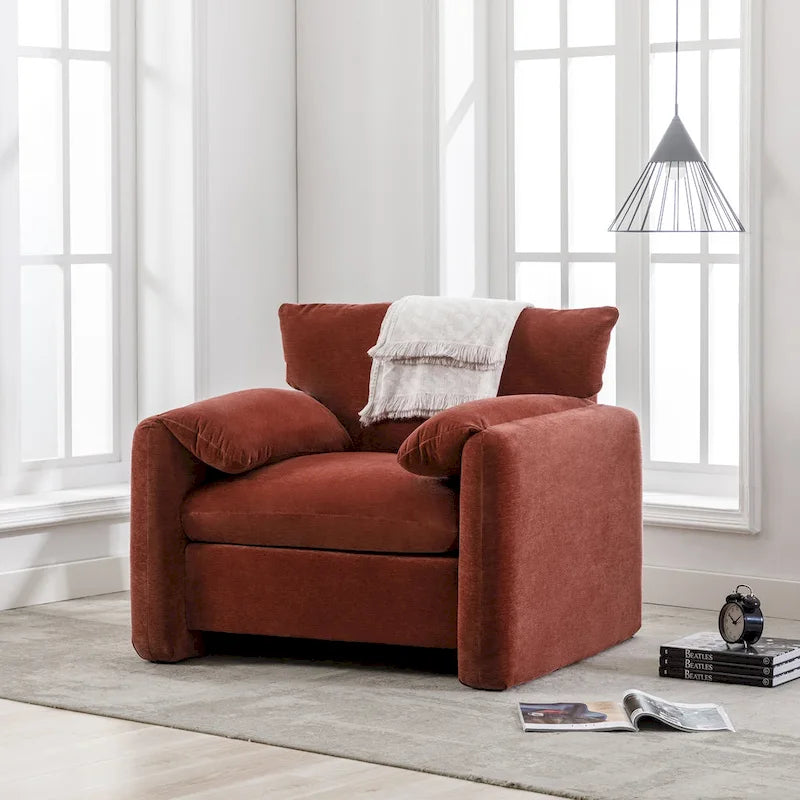 38.6'W Modern Style Chenille Oversized Armchair