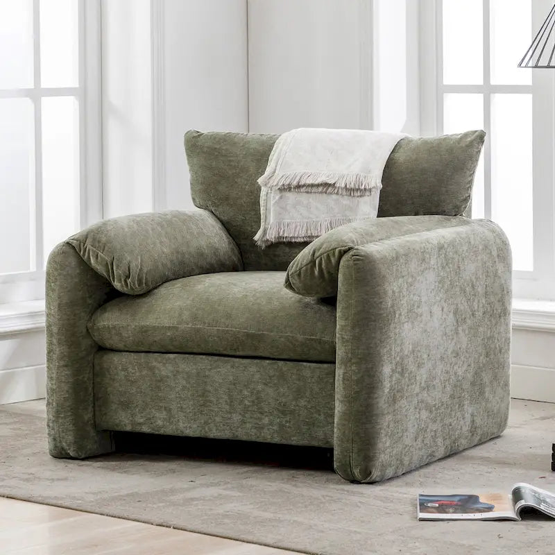 38.6'W Modern Style Chenille Oversized Armchair