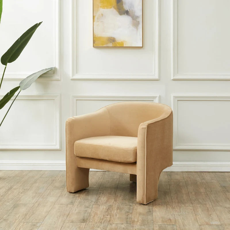 SAFAVIEH Couture Evchen Velvet Accent Chair - 30   W x 28   L x 30   H - 30Wx28Dx30H