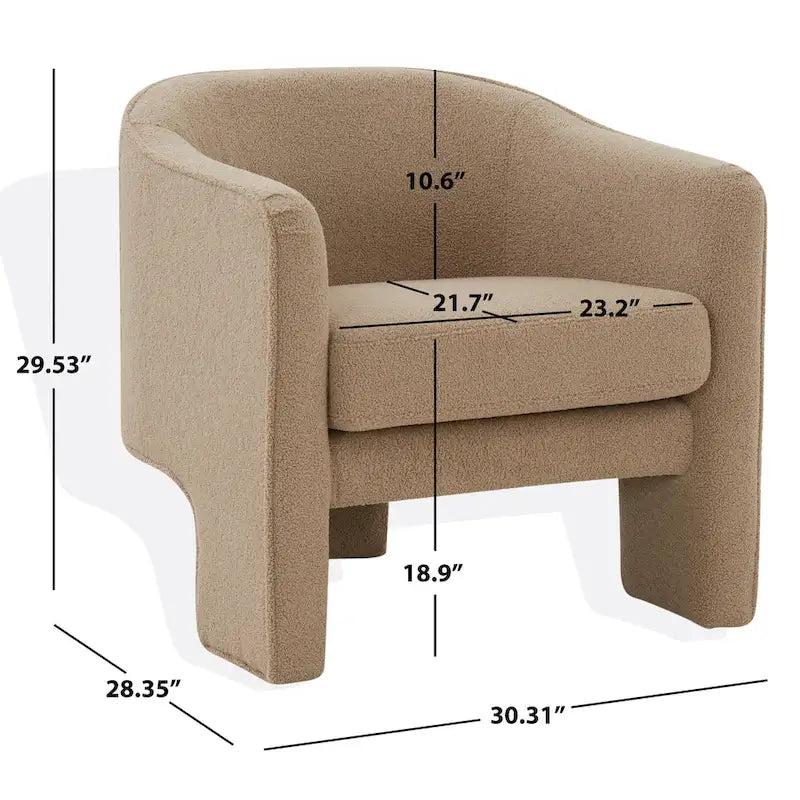 SAFAVIEH Couture Evchen Velvet Accent Chair - 30   W x 28   L x 30   H - 30Wx28Dx30H