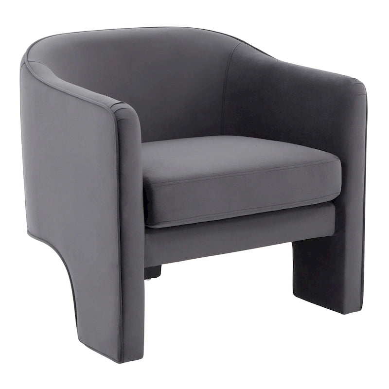 SAFAVIEH Couture Evchen Velvet Accent Chair - 30   W x 28   L x 30   H - 30Wx28Dx30H