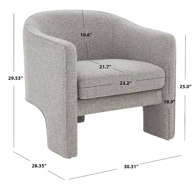 SAFAVIEH Couture Evchen Velvet Accent Chair - 30   W x 28   L x 30   H - 30Wx28Dx30H