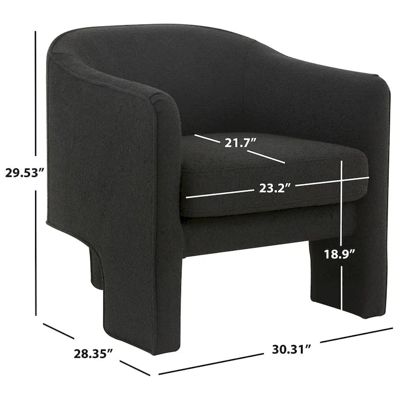 SAFAVIEH Couture Evchen Velvet Accent Chair - 30   W x 28   L x 30   H - 30Wx28Dx30H