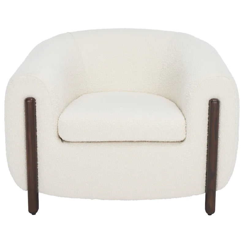 SAFAVIEH Couture Yauheniya Barrel Back Accent Chair - 38 In. W x 34 In. D x 28 In. H - 38Wx34Dx28H