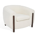 SAFAVIEH Couture Yauheniya Barrel Back Accent Chair - 38 In. W x 34 In. D x 28 In. H - 38Wx34Dx28H