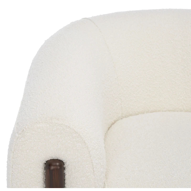 SAFAVIEH Couture Yauheniya Barrel Back Accent Chair - 38 In. W x 34 In. D x 28 In. H - 38Wx34Dx28H