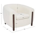 SAFAVIEH Couture Yauheniya Barrel Back Accent Chair - 38 In. W x 34 In. D x 28 In. H - 38Wx34Dx28H