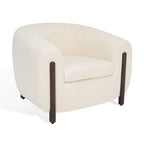 SAFAVIEH Couture Yauheniya Barrel Back Accent Chair - 38 In. W x 34 In. D x 28 In. H - 38Wx34Dx28H