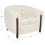 SAFAVIEH Couture Yauheniya Barrel Back Accent Chair - 38 In. W x 34 In. D x 28 In. H - 38Wx34Dx28H