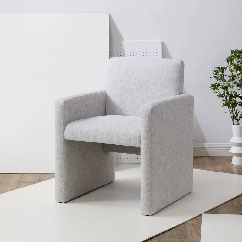 SAFAVIEH Couture Gunna Linen Arm Chair - 26   W x 25   D x 33   H - 26Wx25Dx33H