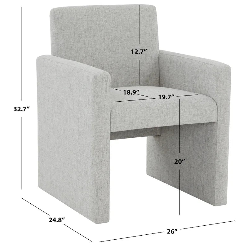 SAFAVIEH Couture Gunna Linen Arm Chair - 26   W x 25   D x 33   H - 26Wx25Dx33H