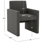 SAFAVIEH Couture Gunna Linen Arm Chair - 26   W x 25   D x 33   H - 26Wx25Dx33H