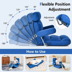 Adjustable Folding Sofa Chair with 6 Position Stepless Back - 31.5  x 28.5   x 29.5