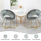 Costway Modern Velvet Accent Chair Upholstered Vanity Chair w/Golden - See Details