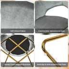 Costway Modern Velvet Accent Chair Upholstered Vanity Chair w/Golden - See Details