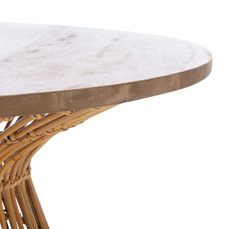 SAFAVIEH Aveline Modern Rattan Round Coffee Table - 31.5   W x 31.5   L x 17.7   H - 32Wx32Dx18H