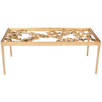 SAFAVIEH Julianne Antique Gold Leaf Coffee Table - 48   x 24   x 17.8   - 48Wx24Dx18H