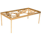 SAFAVIEH Julianne Antique Gold Leaf Coffee Table - 48   x 24   x 17.8   - 48Wx24Dx18H