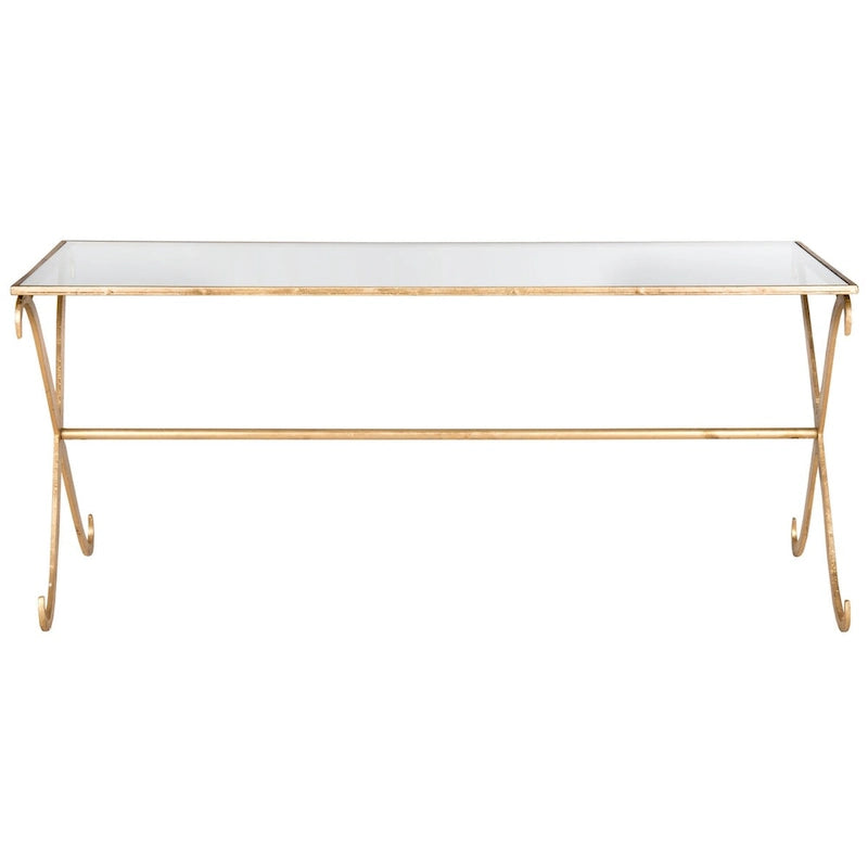 SAFAVIEH Olka Gold/ Tempered Glass Top Coffee Table - 43   x 20   x 18.3   - 43Wx20Dx18H