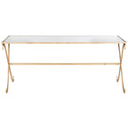 SAFAVIEH Olka Gold/ Tempered Glass Top Coffee Table - 43   x 20   x 18.3   - 43Wx20Dx18H