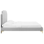 Colette King Performance Velvet Platform Bed