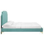 Colette King Performance Velvet Platform Bed