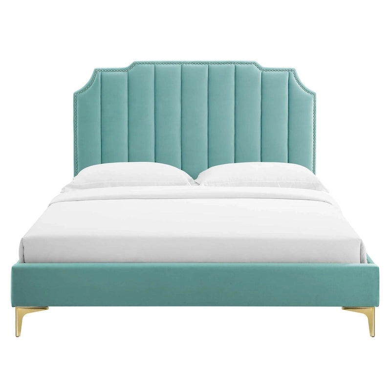 Colette King Performance Velvet Platform Bed